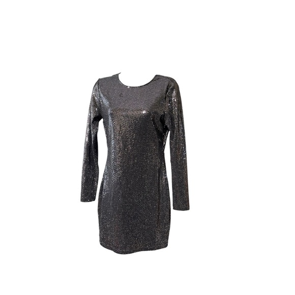 Divided by H&M Shimmery Backless Long Sleeve Sequin Dress - Picture 5 of 7